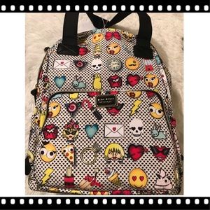 Betsey Johnson 2-in-1 backpack emoji
